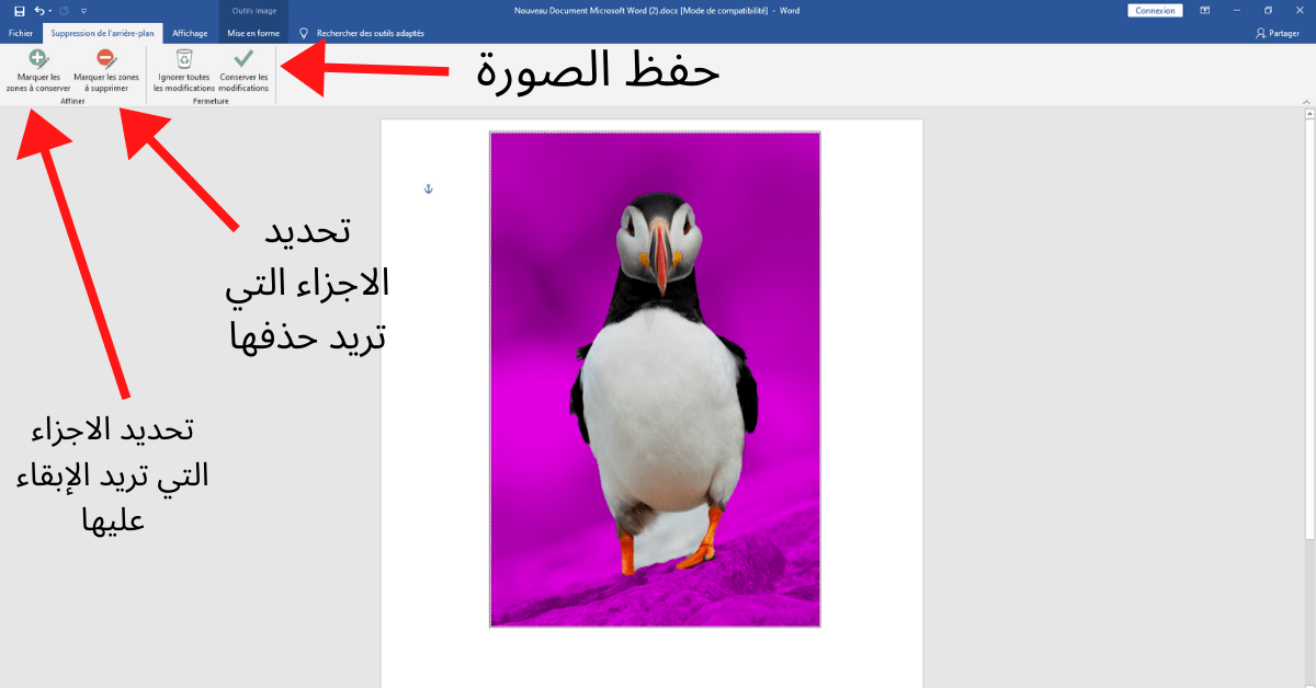 خطوات ازالة الخلفية