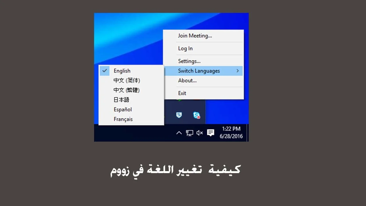 تغيير اللغة في برنامج zoom للايفون